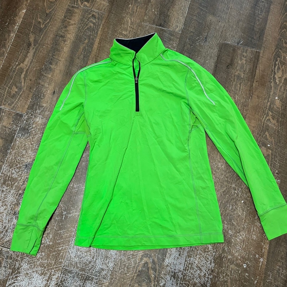 Lululemon Mens Metal Vent Tech 1/2 Zip Pullover Electric Lime‎ Green Size M